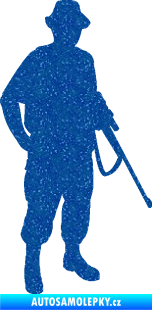 Samolepka Myslivec 004 pravá Ultra Metalic modrá
