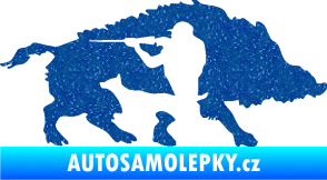 Samolepka Myslivost 006 pravá divoké prase Ultra Metalic modrá