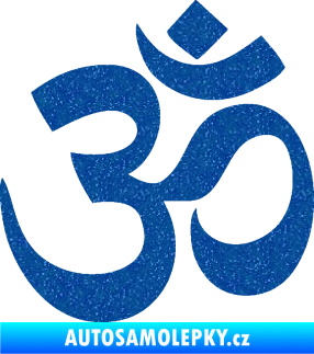 Samolepka Náboženský symbol Hinduismus Óm 001 Ultra Metalic modrá