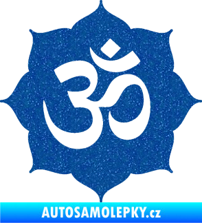 Samolepka Náboženský symbol Hinduismus Óm 002 Ultra Metalic modrá