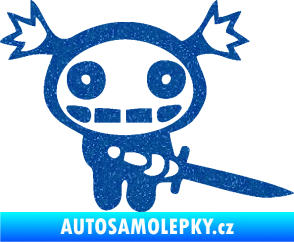 Samolepka Ninja zombie girl pravá Ultra Metalic modrá