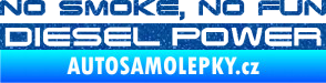 Samolepka No smoke. no fun, diesel power nápis Ultra Metalic modrá