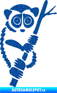 Samolepka Opice 004 pravá lemur na stromě Ultra Metalic modrá