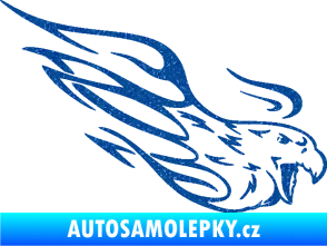 Samolepka Orel 014 pravá s plameny Ultra Metalic modrá