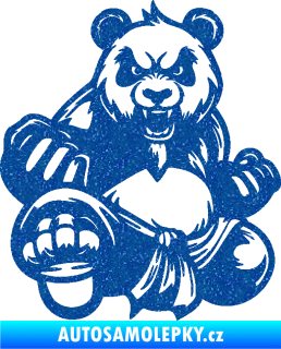 Samolepka Panda 012 levá Kung Fu bojovník Ultra Metalic modrá