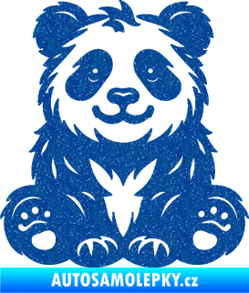 Samolepka Panda 013 levá spokojená Ultra Metalic modrá