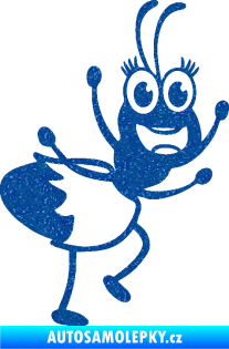 Samolepka Paní mravencová pravá Ultra Metalic modrá