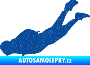 Samolepka Parašutista 003 levá skok z letadla Ultra Metalic modrá
