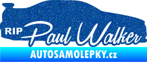 Samolepka Paul Walker 005 RIP Ultra Metalic modrá