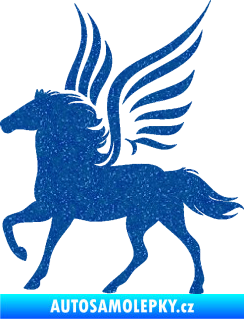 Samolepka Pegas 002 levá okřídlený kůň Ultra Metalic modrá