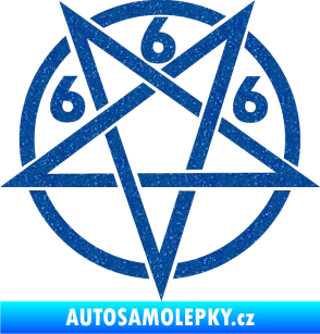 Samolepka Pentagram 666 Ultra Metalic modrá