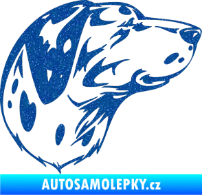 Samolepka Pes 002 pravá Dalmatin Ultra Metalic modrá