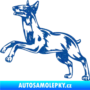 Samolepka Pes 015 levá Bulteriér Ultra Metalic modrá