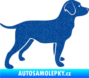 Samolepka Pes 062 pravá Labrador Ultra Metalic modrá