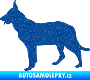 Samolepka Pes 079 levá Německý ovčák Ultra Metalic modrá
