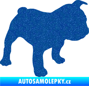 Samolepka Pes 108 pravá Francouzský buldoček Ultra Metalic modrá
