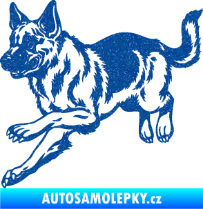 Samolepka Pes 124 levá  německý ovčák  Ultra Metalic modrá