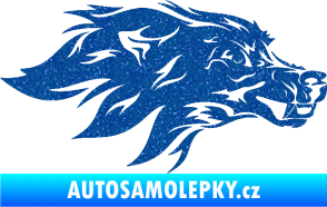 Samolepka Pes 127 pravá hlava Ultra Metalic modrá