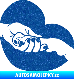 Samolepka Pes 129 pravá packa v ruce Ultra Metalic modrá