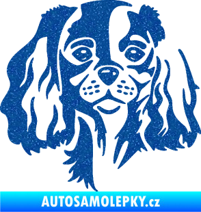 Samolepka Pes 132 levá Cavalier king Charles spaniel Ultra Metalic modrá