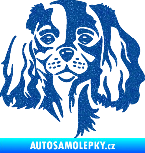 Samolepka Pes 132 pravá Cavalier king Charles spaniel Ultra Metalic modrá