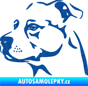 Samolepka Pes 134 levá Stafordširský bulteriér Ultra Metalic modrá