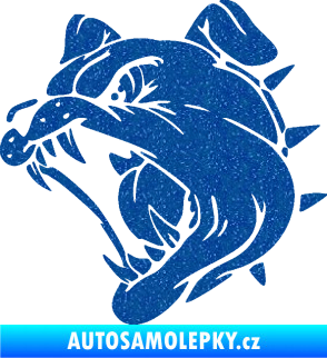 Samolepka Pes 136 levá rozzuřený buldok Ultra Metalic modrá