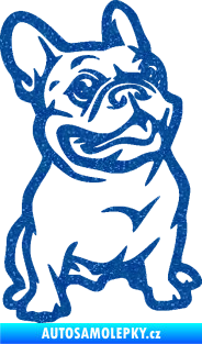 Samolepka Pes 139 pravá francouzský buldoček Ultra Metalic modrá