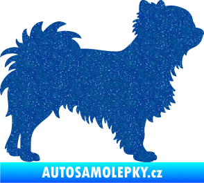 Samolepka Pes 156 pravá čivava Ultra Metalic modrá