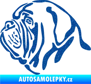Samolepka Pes 163 levá bordeauxská doga Ultra Metalic modrá