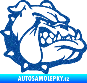 Samolepka Pes 174 pravá rozzuřený buldok Ultra Metalic modrá
