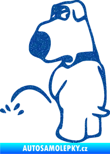 Samolepka Pes čůrá 002 levá Ultra Metalic modrá