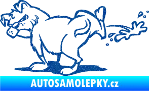 Samolepka Pes čůrá levá Ultra Metalic modrá
