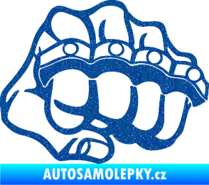 Samolepka Pěst boxer pravá Ultra Metalic modrá