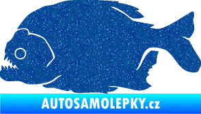Samolepka Piraňa 001 levá dravá ryba Ultra Metalic modrá