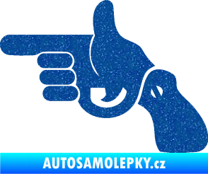 Samolepka Pistole 002 levá han gun Ultra Metalic modrá