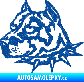 Samolepka Pitbull hlava 006 levá Ultra Metalic modrá
