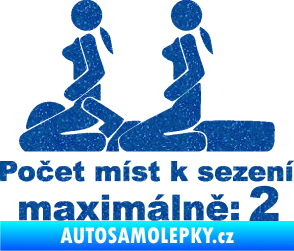 Samolepka Počet míst k sezení maximálně 2 Ultra Metalic modrá