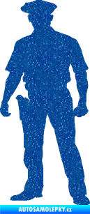 Samolepka Policajt 002 levá Ultra Metalic modrá