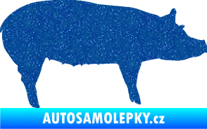 Samolepka Prase 002 pravá Ultra Metalic modrá