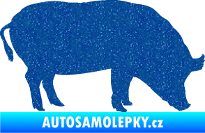 Samolepka Prase 004 pravá Ultra Metalic modrá