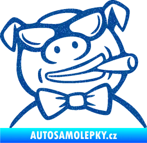 Samolepka Prase 005 pravá s doutnikem Ultra Metalic modrá