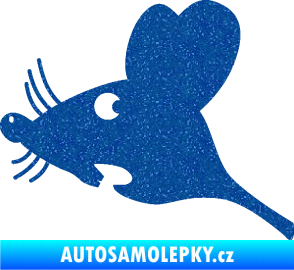 Samolepka Překvapená myš levá Ultra Metalic modrá