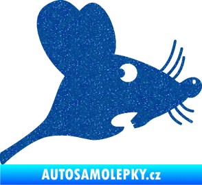 Samolepka Překvapená myš pravá Ultra Metalic modrá