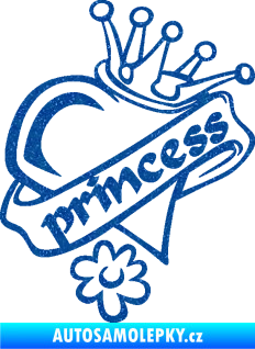 Samolepka Princess nápis v srdíčku Ultra Metalic modrá