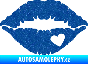 Samolepka Pusa 004 se srdíčkem pravá Ultra Metalic modrá