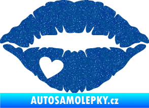 Samolepka Pusa 004 se srdíčkem levá Ultra Metalic modrá