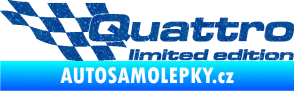 Samolepka Quattro limited edition levá Ultra Metalic modrá