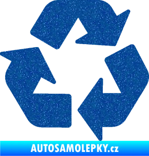 Samolepka Recyklace 001 symbol Ultra Metalic modrá