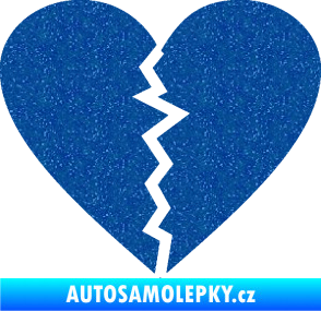 Samolepka Rozbité srdce 001  Ultra Metalic modrá